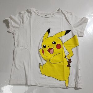 H&M Girls Pokemon Pikachu White T-shirt Top Size 8-10 NEW